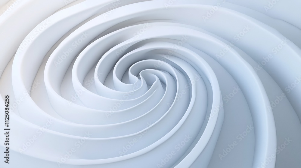 Poster captivating spiral-shaped 3d abstract formation with dynamic light trails and shadows