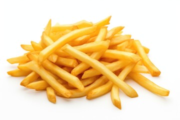 French Fries on White Background