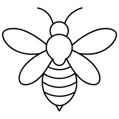Obraz premium A simple bee animal outlines silhouette art & Black bee design vector illustration. Bee animal elements icon vector