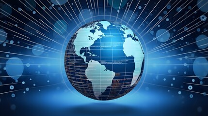 A design showing a world news background with a globe surrounded by decentralized signal waves.