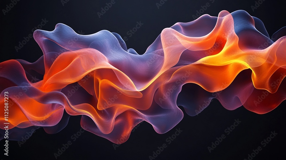 Aufkleber mesmerizing 3d abstract nebula-inspired design with glowing cosmic waves and particles