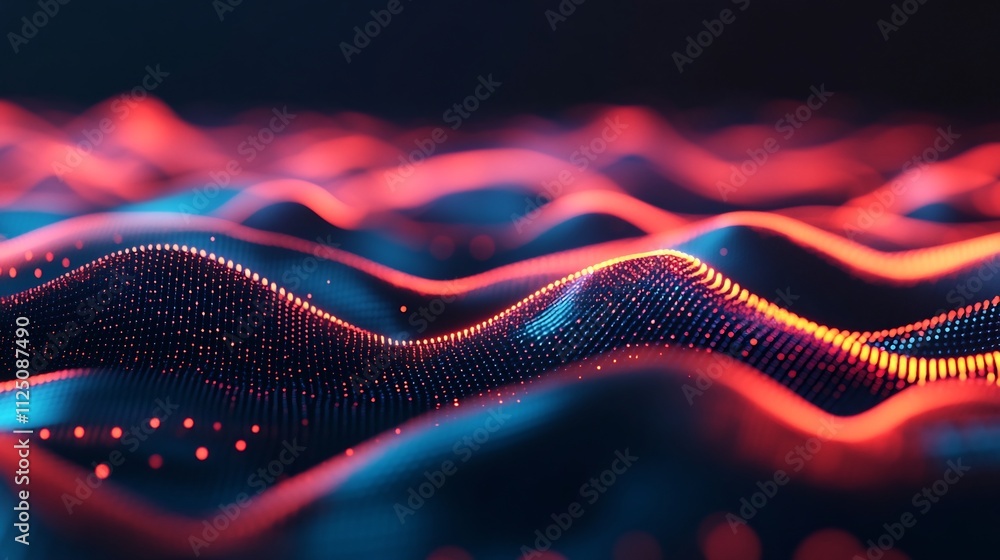 Aufkleber mesmerizing cosmic waves and glowing particles in 3d abstract nebula-inspired digital