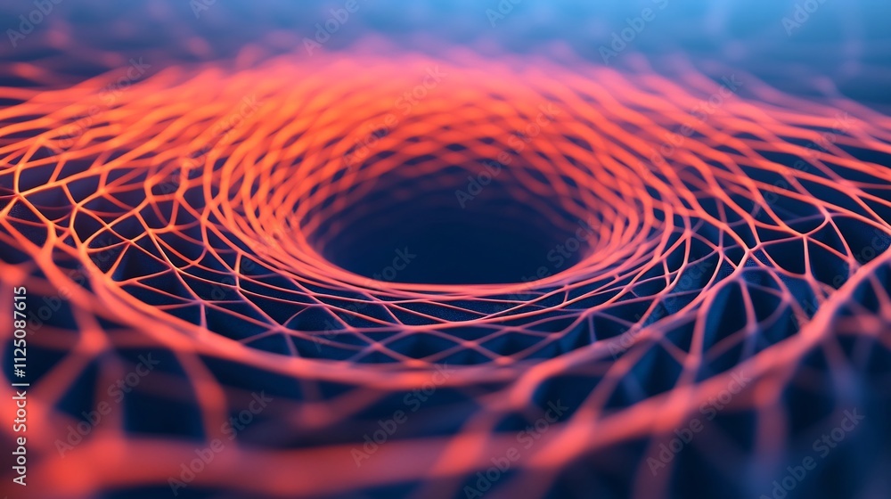 Poster flowing 3d lines twisting and morphing into new shapes with glowing mist surrounding them