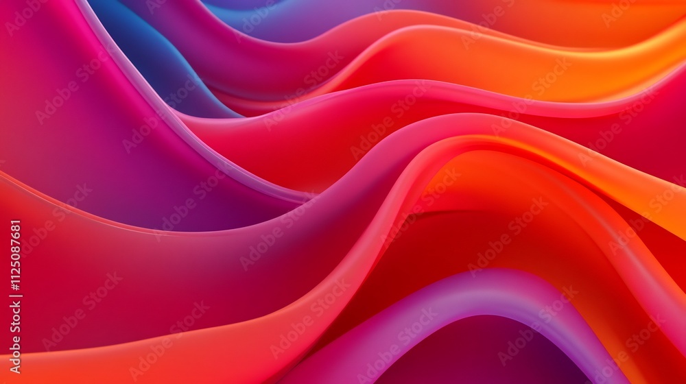 Poster flowing 3d neon lines twisting and morphing into glowing shapes with ethereal mist