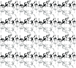 Seamless pattern with dancing people