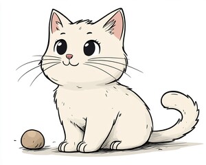 Adorable Kitten Cartoon for Whimsical Meme T-Shirt Design