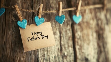 Father&rsquo;s Day Note on Wooden Background