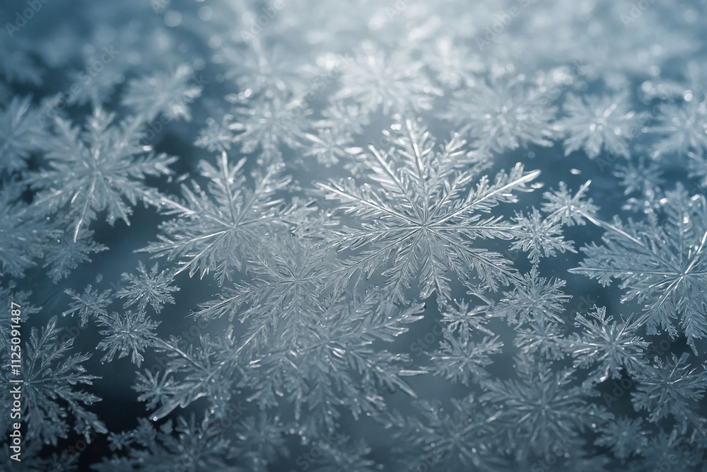 Poster rosty glass texture with subtle snowflake patterns