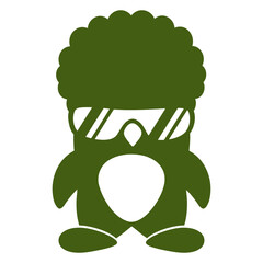 Funky Party Penguin Sunglasses Fun Style Hairstyle Design Lover Art Vector Illustration Card T-Shirt Poster Sticker Graphic Print Decorative Drawing Isolated Logo Decoration Symbol Creative Cool Style