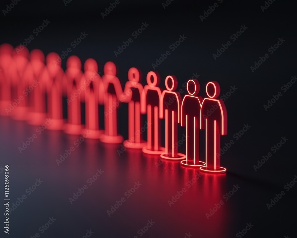 Aufkleber neon outlines of people in a dark setting create a striking visual effect.