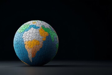 Fototapeta premium A clean illustration of Earth with its continents shaped like puzzle pieces, symbolizing global unity and connection