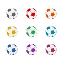 Soccer ball  icon isolated on white background. Set icons colorful