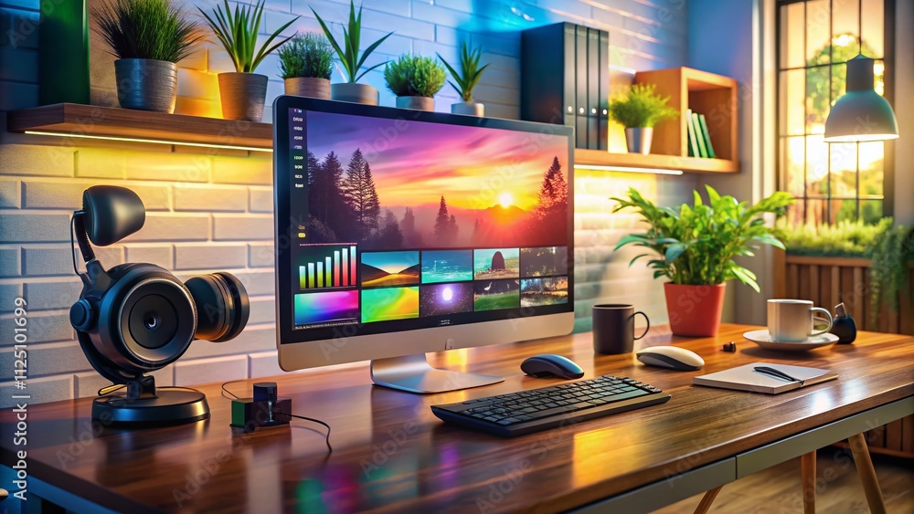 Poster creative video editing tools and elements showcased in a dynamic workspace setting for a modern docu