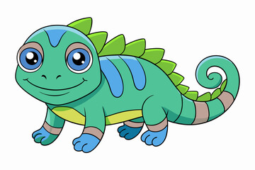 Cute Iguana Illustration: Adorable Reptile Vector Design