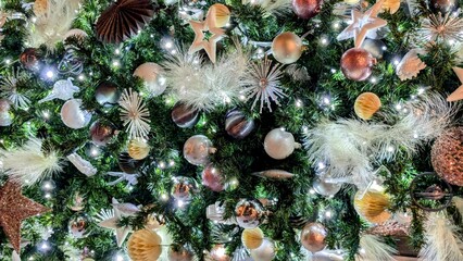 Christmas tree with decorations and lights