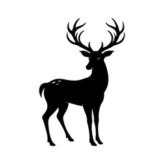 Deer Silhouette Vector for Hunting Sports and Outdoor Adventure Graphics.
