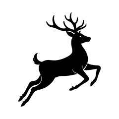 Elegant Deer Silhouette Vector Illustration for Forest and Wildlife Themed Art.