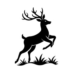 Dynamic Deer Silhouette Vector for High Quality Nature and Forest Graphics.