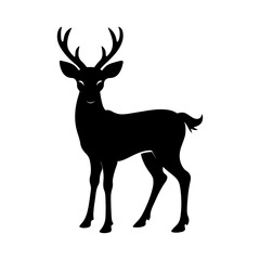 Graceful Deer Silhouette Vector Illustration for Holiday and Decor Designs.