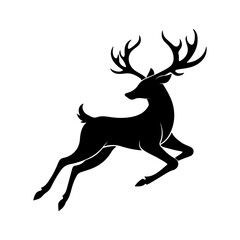 Majestic Deer Silhouette Vector for Adventure Lifestyle and Wildlife Artwork.