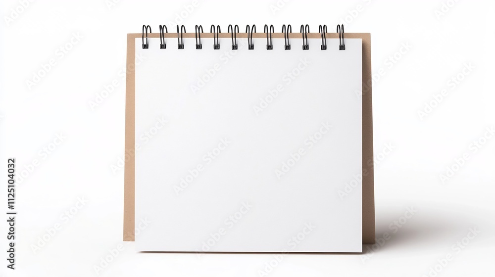Aufkleber blank desk calendar mockup on white background with empty date grid