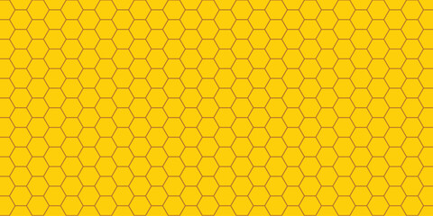 Honeycomb pattern background. Flat Yellow Honeycomb Pattern Background. Hexagonal Design for Websites, Packaging, and Graphics. Geometric abstract background with simple hexagonal elements. Banner