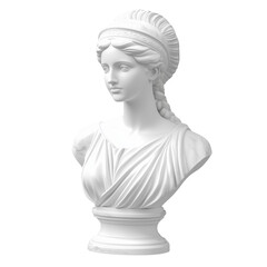 Marble Greek Woman Sculpture Isolated on Transparent Background

