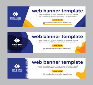 Abstract Web banner design template. horizontal business website banner design .