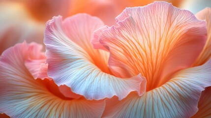 Delicate Coral Flower Petals Softly Unfurling