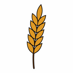 Wheat ears silhouette & A wheat ear vector illustration. Agricultural elements icon vector