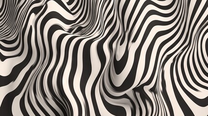 Geometric Black and White Vector Pattern with Optical Illusion AI generated illustration