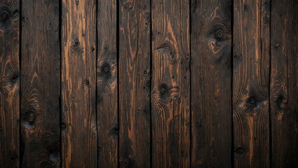 Naklejka premium Old brown rustic dark grunge wooden timber wall or floor or table texture - wood background banner.