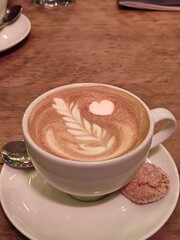Decorated coffee in a cup