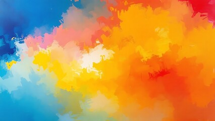 Obraz premium Closeup of abstract rough colorful blue orange complementary colors art painting texture background wallpaper, with oil or acrylic brushstroke waves, pallet knife paint on canvas (Generative Ai)