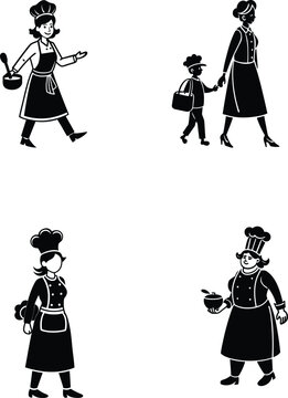 A Wonder Mom Sheff Silhouette Vector.