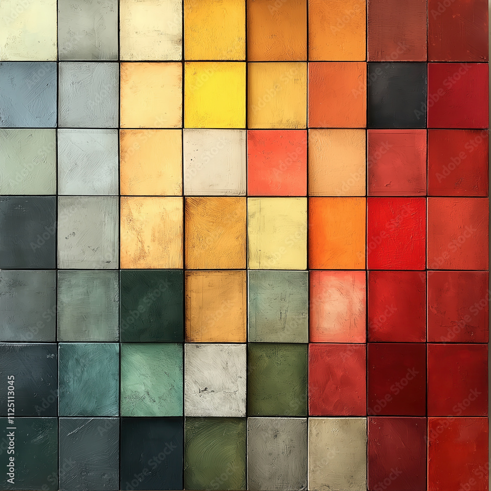 Poster abstract background in a combination of multicolored geometric shapes.