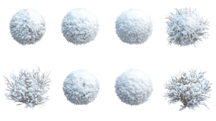 Set of snow ball isolated on white background
