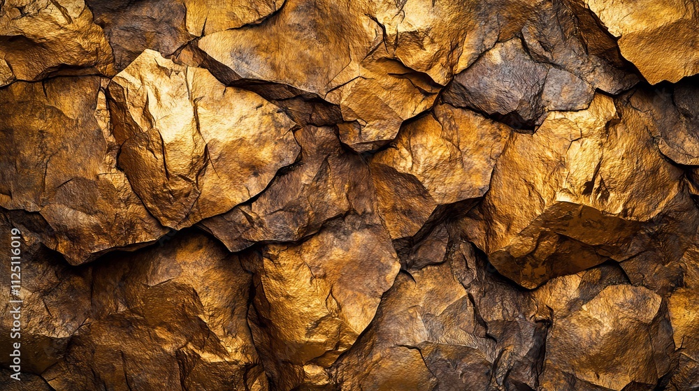 Poster abstract, golden texture a close-up view of a metallic surface featuring rough, uneven patterns.