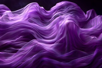 Obraz premium Abstract Purple Waves of Flowing Silk Fabric - Dreamy Artistic Textiles Design