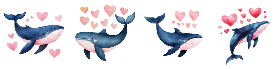 Valentine Decor Featuring Watercolor Whales