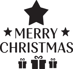 Obraz premium MERRY CHRISTMAS typography silhouette art illustration 