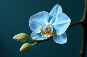 Fototapeta premium Blue orchid flower close-up.