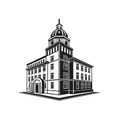 Building Icon vector silhouette 