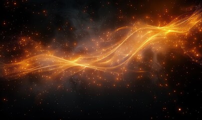 金色星河能量粒子星尘光辉背景壁纸