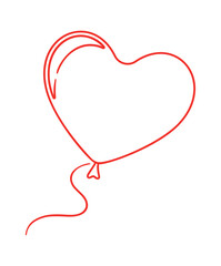 Heart shape balloon birthday scribble