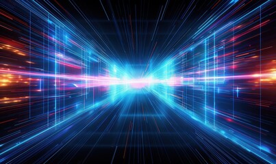 科技光速光线信息高速通道星际背景