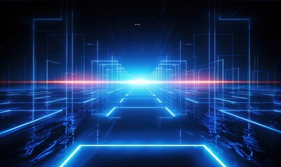 Obraz premium 科技光速光线信息高速通道星际背景