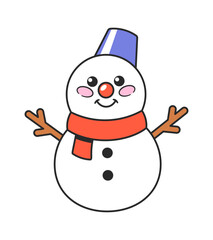 Snowman cute Christmas winter character