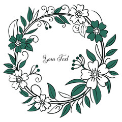Circular Green Floral Wreath Frame Design