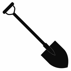 Basic Shovel Black Silhouette Vector Illustration